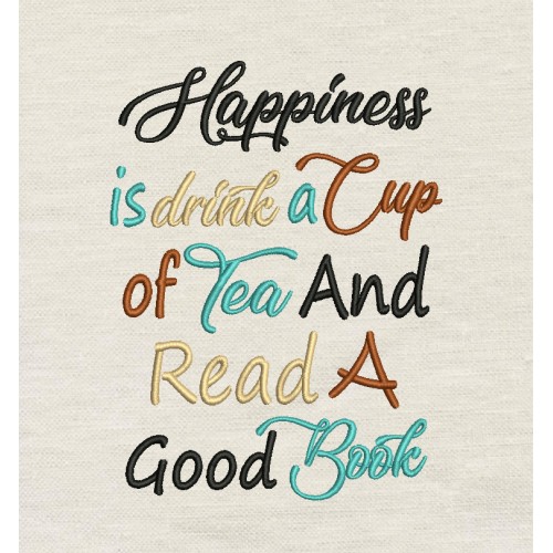 Happiness embroidery design