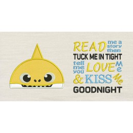 Baby shark face with Read me a story Reading Pillow