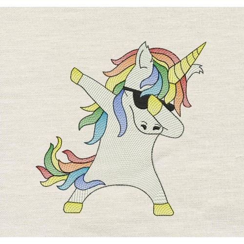 Rainbow Unicorn Embroidery design