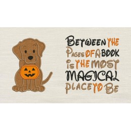 Halloween Dog with Between the Pages reading pillow