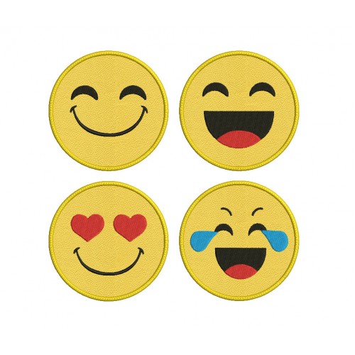 Emoji Coasters In The Hoop Embroidery Design