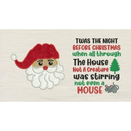 Santa face with Twas the Night Reading Pillow