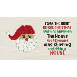 Santa face with Twas the Night Reading Pillow