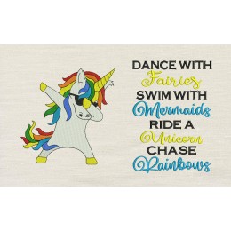Rainbow Unicorn with Dance Fairies Reading Pillow