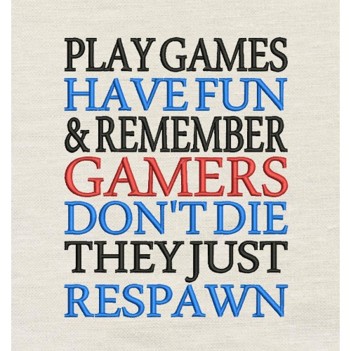 Play games embroidery design
