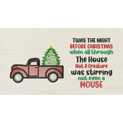 Truck christmas with Twas the Night Reading Pillow