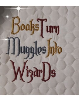 Books turn embroidery design