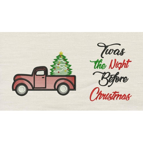 Truck christmas with Twas the Night Reading Pillow