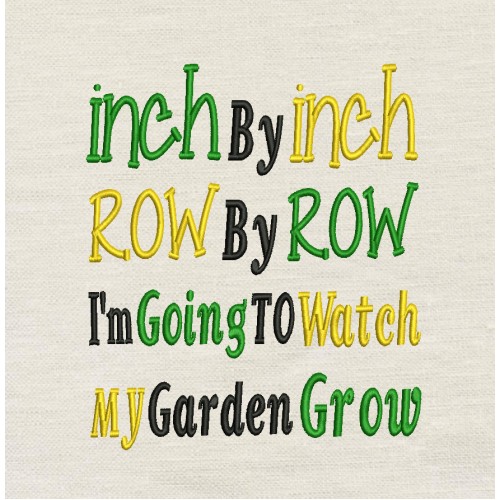 Inch by Inch embroidery design