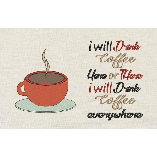 Coffee cup with i will drink coffee reading pillow