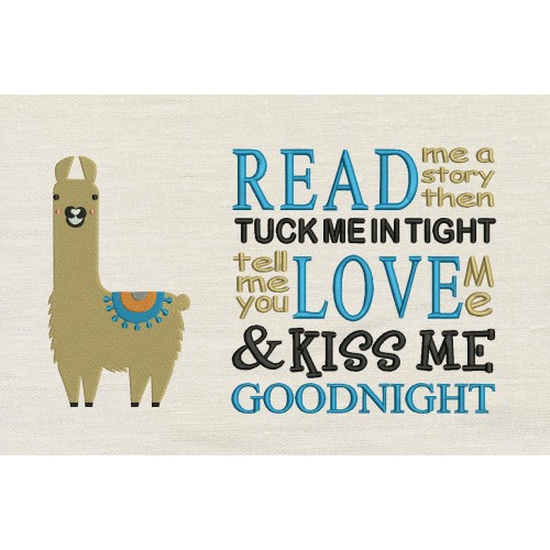 Llama with Read me a story reading pillow