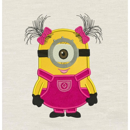 Girl Minion embroidery design