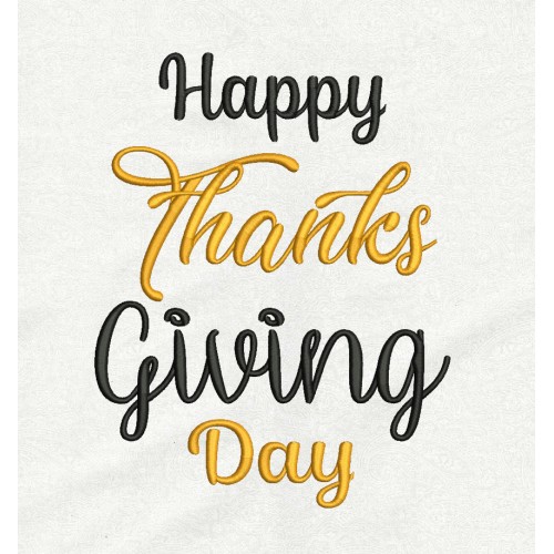 Happy thanksgiving day embroidery design