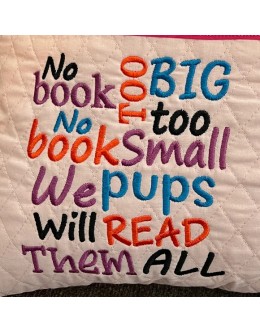No book too big Embroidery design
