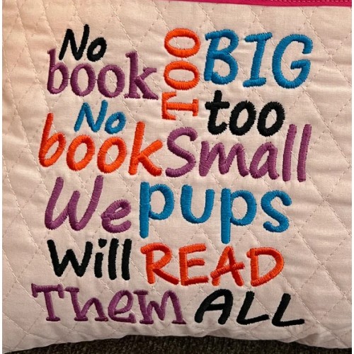 No book too big Embroidery design