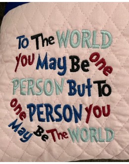 To The World Embroidery design