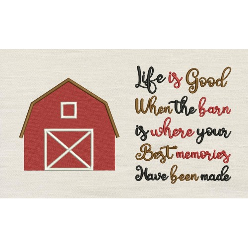 Barn with Life is good Reading Pillow