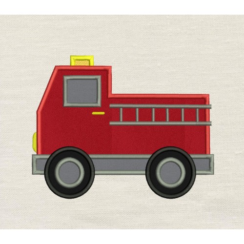 Fire truck embroidery design