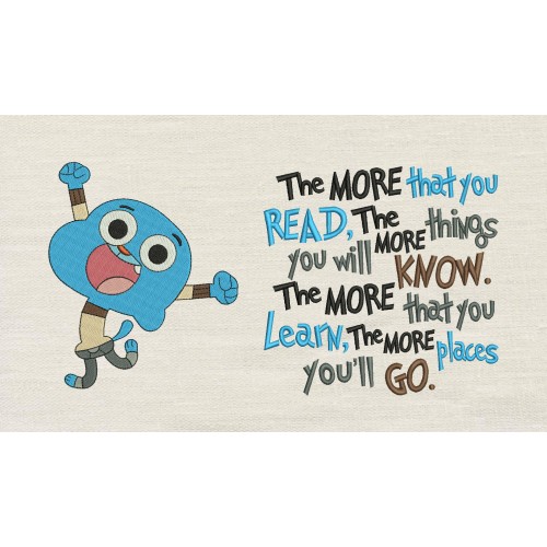 Gumball with The more that you read Reading Pillow