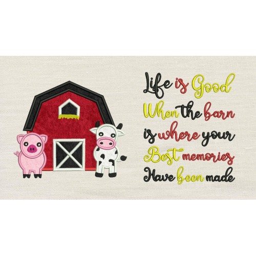 Barn Animals with Life is good Reading Pillow