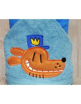 Dog man face embroidery design