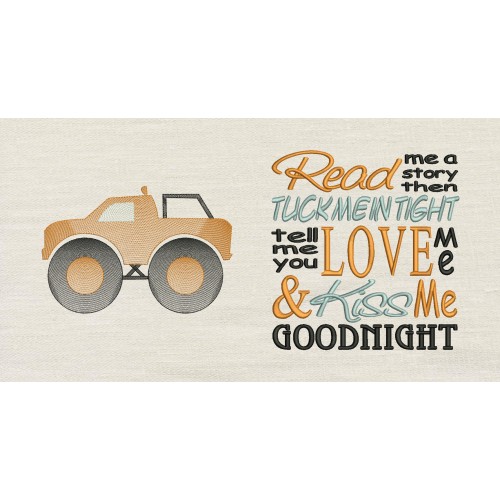 Monster Truck with Read me a story Reading Pillow