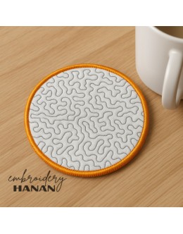 Circle Coaster Mug Rug in the hoop embroidery design