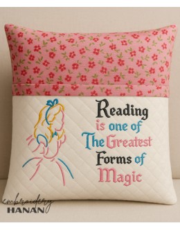 Alice with reading is one reading pillow Alice with reading is one reading pillow