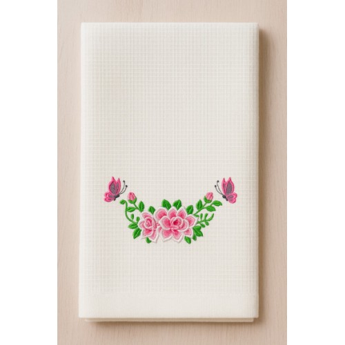 Butterflies and Rose Embroidery Design