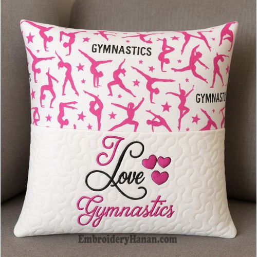 I love gymnastics embroidery design