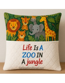 Life is a zoo embroidery design