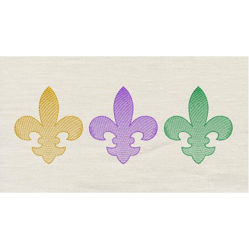 Trio Fleur De Lis Embroidery Design