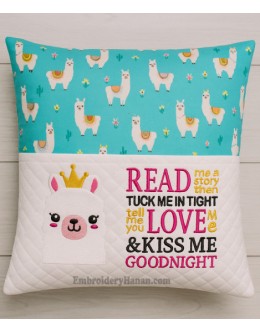 Llama face with read me a story read reading Pillow Llama face with read me a story read reading Pillow
