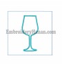 Wine Glass Quilt Block in the hoop Embroidery Design