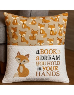 Fox with a book is a dream reading pillow Fox with a book is a dream reading pillow