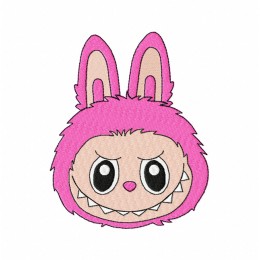 Labubu face Embroidery Design