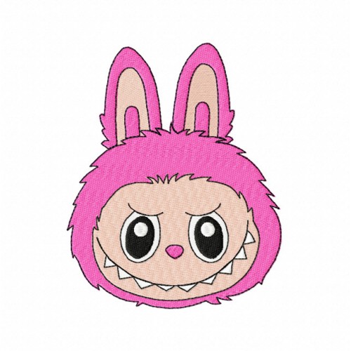 Labubu face Embroidery Design