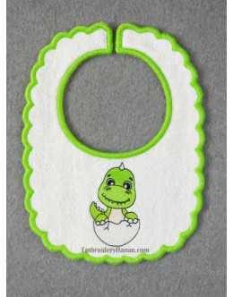 Dinosaur Baby bibs in the hoop embroidery design
