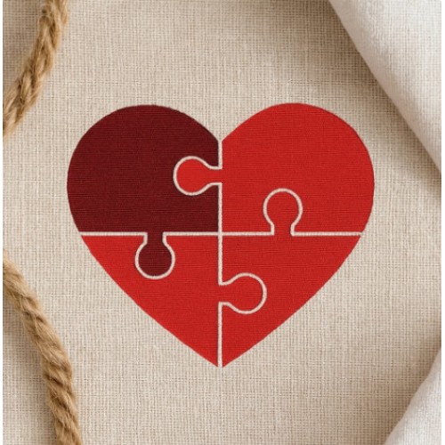 Puzzle Heart embroidery design