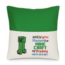 Minecraft Creeper with When You Master Reading Pillow