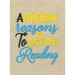 A Minion reasons embroidery design