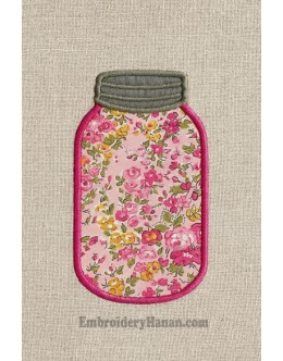 Mason jar embroidery design
