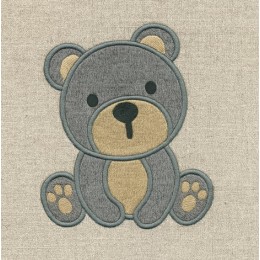 Baby bear applique embrodery design