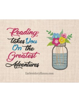 Mason jar with reading takes you 2 designs 3 sizes