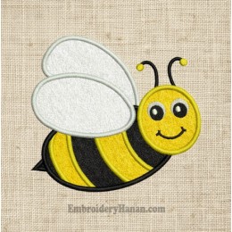 Bee applique embroidery design