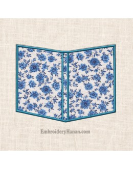 Book applique embroidery design
