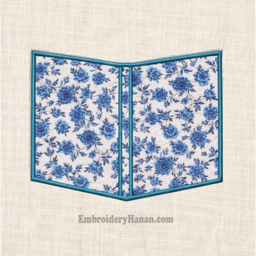 Book applique embroidery design