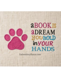 Paw prints with A Book Is A Dream 2 designs 3 sizes Paw prints with A Book Is A Dream 2 designs 3 sizes
