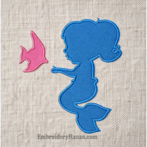 Baby mermaid embroidery design