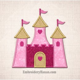 Castle princess embroidery design